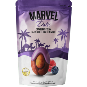 Marvel date coated in cranberry cream with almonds 150 gm