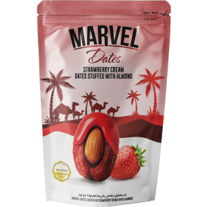 Marvel date coated in strawberry cream with almonds 150gm